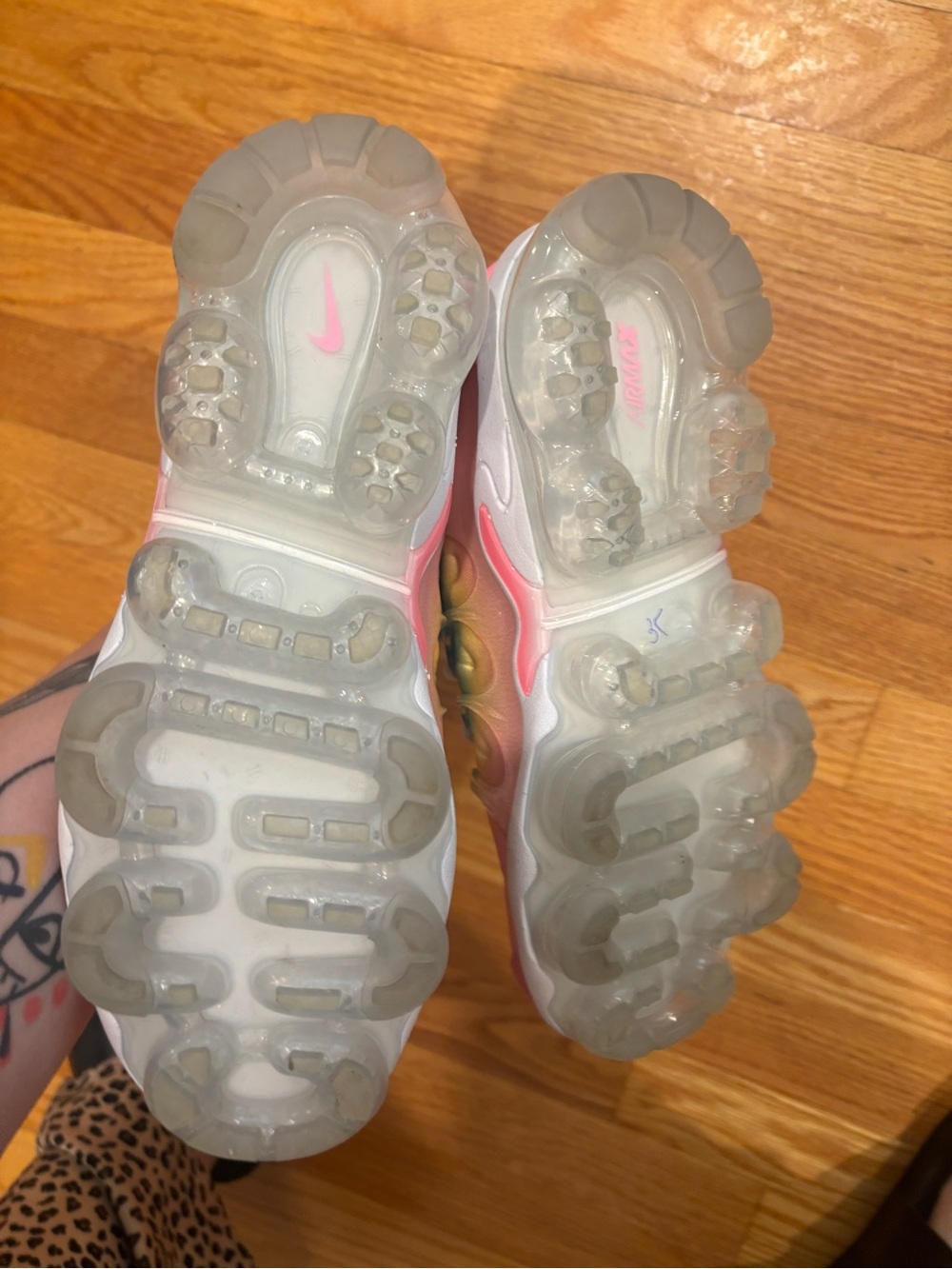 Women’s Nike Vapormax Rainbow Gradient Sneakers - Pink, Blue & Yellow - Picture 2 of 5
